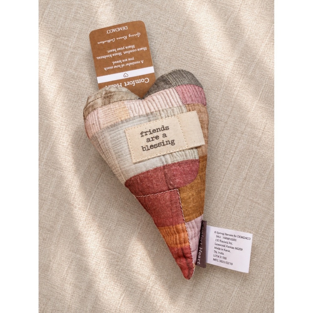 DEMDACO Comfort Heart Friends Are A Blessing Plush Beanbag Patchwork